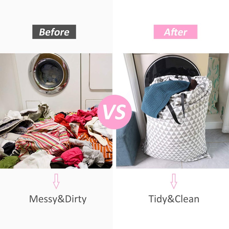 SWISSELITE Laundry Bag with Handle and Drawstring, Large Heavy Duty Laundry Bag, 28 x 40 Inches Travel Dirty Clothes Bag for Laundromat and Household - Image 5